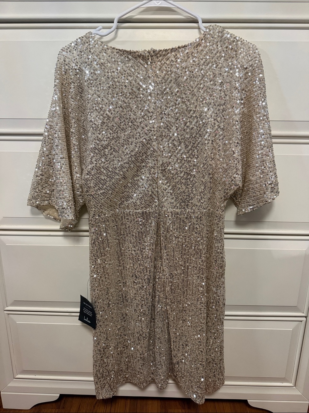 Lulus Weekender Silver Sequin Faux-Wrap Mini Dress - Picture 4 of 6